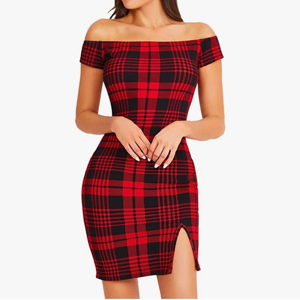 Plaid stripe dress